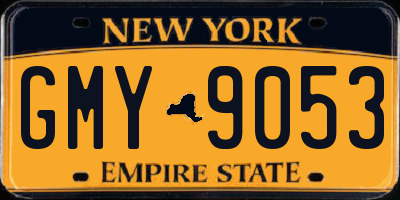 NY license plate GMY9053