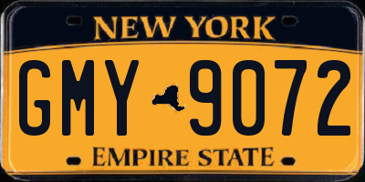 NY license plate GMY9072
