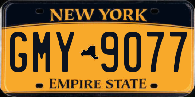 NY license plate GMY9077