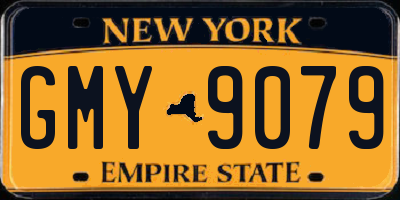 NY license plate GMY9079