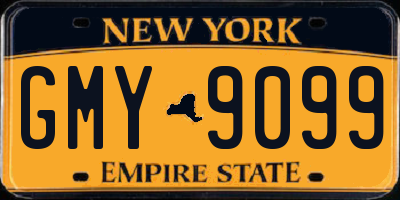 NY license plate GMY9099