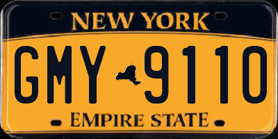 NY license plate GMY9110