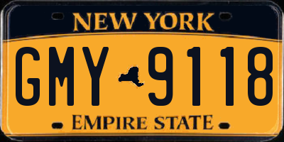 NY license plate GMY9118