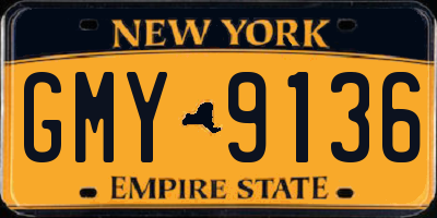 NY license plate GMY9136