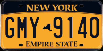 NY license plate GMY9140