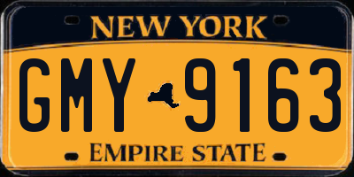 NY license plate GMY9163