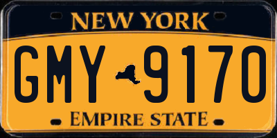 NY license plate GMY9170