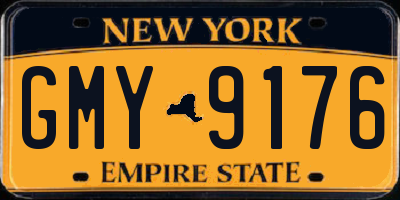 NY license plate GMY9176