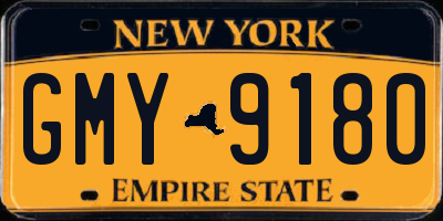 NY license plate GMY9180