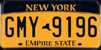 NY license plate GMY9196