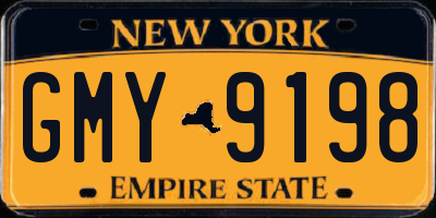 NY license plate GMY9198