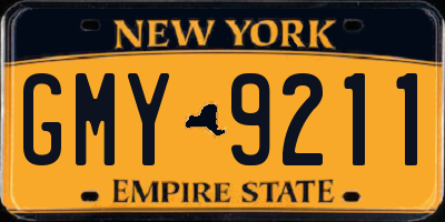NY license plate GMY9211