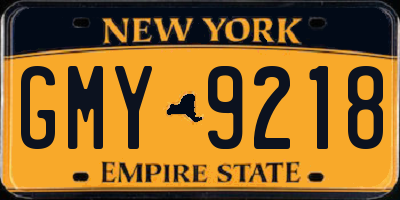 NY license plate GMY9218