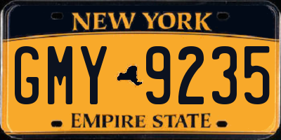 NY license plate GMY9235