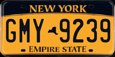 NY license plate GMY9239
