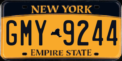 NY license plate GMY9244