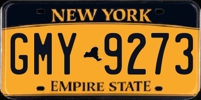 NY license plate GMY9273