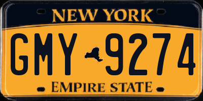 NY license plate GMY9274