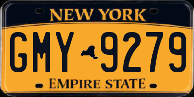NY license plate GMY9279