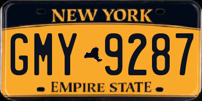 NY license plate GMY9287