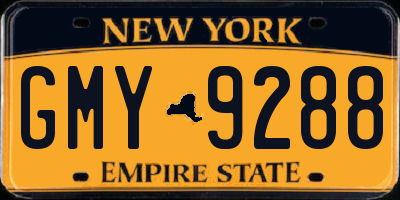 NY license plate GMY9288