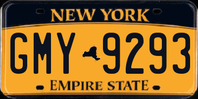 NY license plate GMY9293