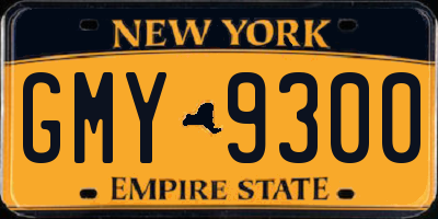 NY license plate GMY9300