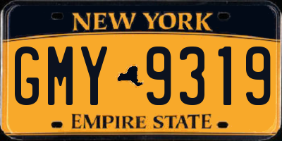 NY license plate GMY9319