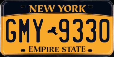 NY license plate GMY9330