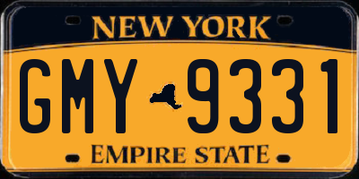 NY license plate GMY9331
