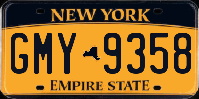NY license plate GMY9358