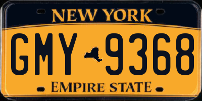NY license plate GMY9368