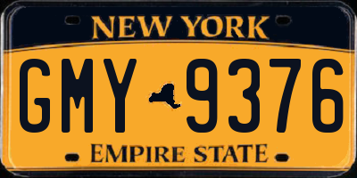 NY license plate GMY9376