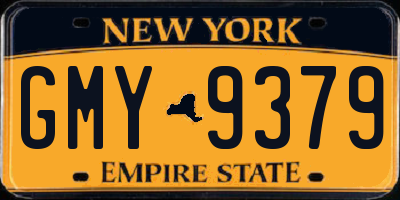 NY license plate GMY9379