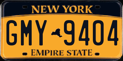 NY license plate GMY9404