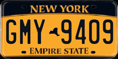 NY license plate GMY9409