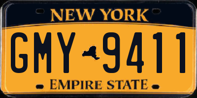 NY license plate GMY9411