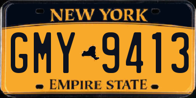 NY license plate GMY9413