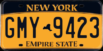 NY license plate GMY9423
