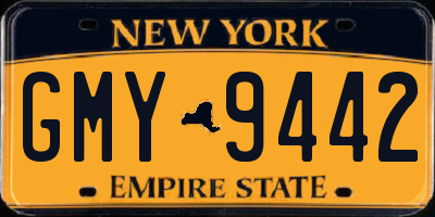 NY license plate GMY9442