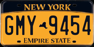 NY license plate GMY9454