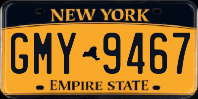 NY license plate GMY9467