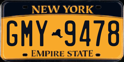NY license plate GMY9478