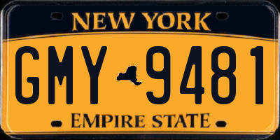 NY license plate GMY9481