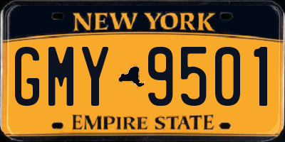 NY license plate GMY9501