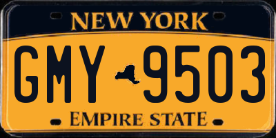 NY license plate GMY9503
