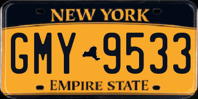 NY license plate GMY9533