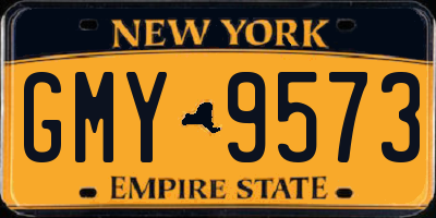 NY license plate GMY9573