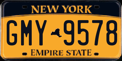 NY license plate GMY9578