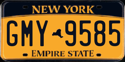 NY license plate GMY9585